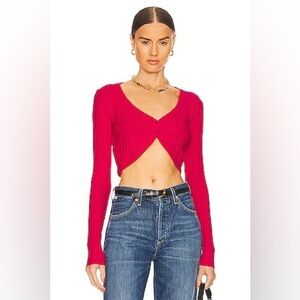 COTTON CITIZEN The Capri Crop Cardigan in Fuchsia (22)